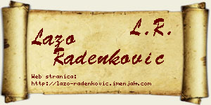 Lazo Radenković vizit kartica